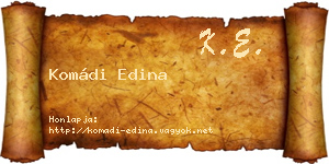 Komádi Edina névjegykártya